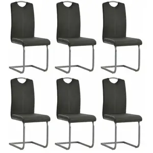 Comparateur de prix : vidaXL Chaises à manger cantilever lot de 6 gris similicuir