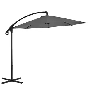 vidaXL Parasol en porte-à-feux avec poteau Acier 300 cm Anthracite pas cher
