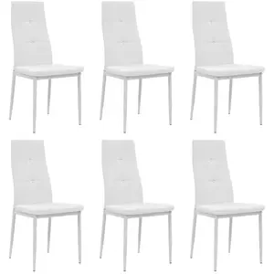 vidaXL Chaises à manger lot de 6 blanc similicuir pas cher