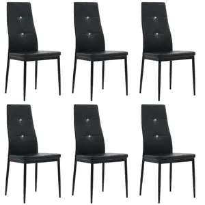 Comparateur de prix : vidaXL Chaises à manger lot de 6 noir similicuir