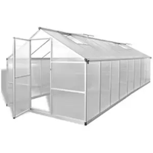 vidaXL Serre Aluminium 481x250x195 cm 23,44 m³ 45218 pas cher