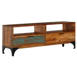 vidaXL Meuble TV 118 x 35 x 45 cm Bois de récupération massif pas cher