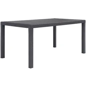 vidaXL Table de jardin Marron 150x90x72 cm Plastique Aspect de rotin pas cher