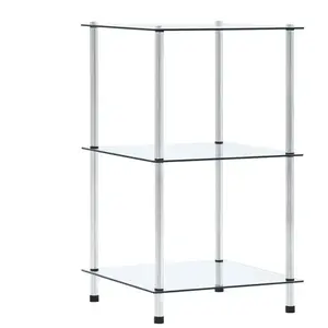 vidaXL Étagère 3 niveaux Transparent 40x40x67 cm Verre trempé pas cher