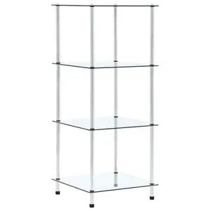 Comparateur de prix : vidaXL Étagère 4 niveaux Transparent 40x40x100 cm Verre trempé