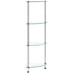 Comparateur de prix : vidaXL Étagère 4 niveaux Transparent 30x30x100 cm Verre trempé