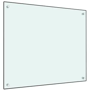 vidaXL Dosseret de cuisine Blanc 70x60 cm Verre trempé pas cher