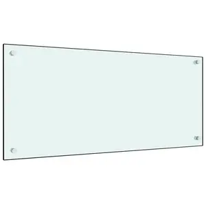 vidaXL Dosseret de cuisine Blanc 90x40 cm Verre trempé pas cher