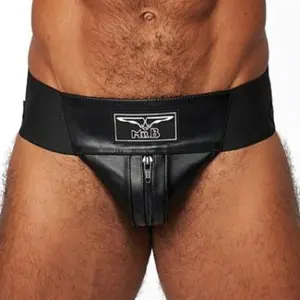 Mister b leather premium jockstrap black Medium