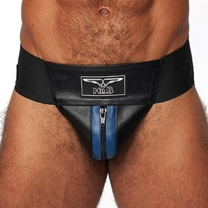 Comparateur de prix : Mister b leather premium jockstrap black/Blauw Large