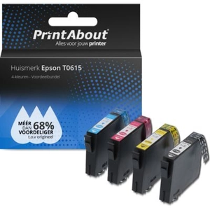 PrintAbout - Inktcartridge / Alternatief voor de Epson T061140 / 4 Kleuren pas cher