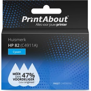 PrintAbout huismerk Inktcartridge 82 (C4911A) Cyaan Geschikt voor HP pas cher