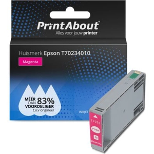 PrintAbout huismerk Inktcartridge T70234010 Magenta geschikt voor Epson pas cher