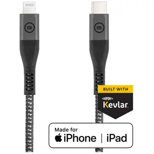 BlueBuilt Câble USB-C vers Lightning 1,5 m Kevlar Noir pas cher