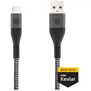 BlueBuilt Câble USB-A vers USB-C 1,5 m Kevlar® Noir pas cher