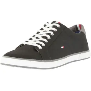 Comparateur de prix : Tommy Hilfiger Homme Baskets en toile drapeau, Noir