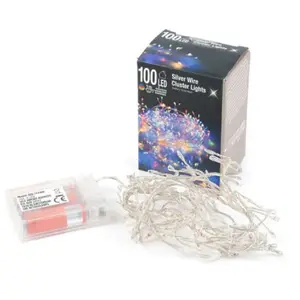 Guirlande en fil d'argent EDM - esprit de Noël - multicolore - 100 mic... pas cher