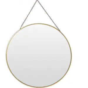 WADIGA Miroir doré suspendu avec chaînette D29 pas cher