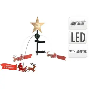 Edm Etoile Avec Led Pour Couronner L'arbre De Noël Avec Mouvement. 22x8x51cm pas cher