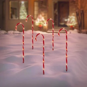 ECD GERMANY Set van 5 tuinpluggen 73x400 cm met 56LED warm wit plastic pas cher