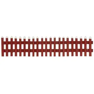 Clôture de Noël en Bois Rouge avec LED et Piles - ECD Germany - 90x30x...Vendu parbol