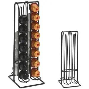 H&S Collection Koopman Koffiecups Houder - 32 Cups - Zwart pas cher