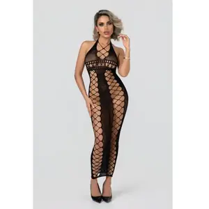 Christine - Midnight Fishnet Cut-Out Dress pas cher