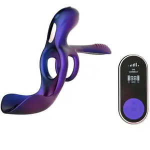 Hueman - Zenith Cockring met Eikel- en Perineumstimulator - Paars pas cher