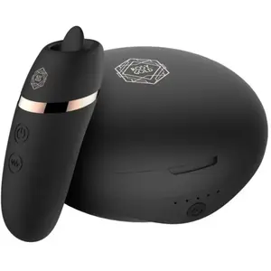 Rosy Gold   Licking Stimulator met Luxe Oplaadcase   Zwart