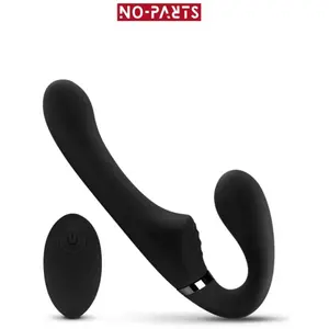 No-Parts - Avery Strapless Strapon Vibrerende Dildo 22 cm - Zwart pas cher