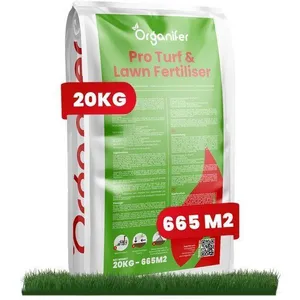 Organifer Pro Turf & Gazonmeststof (20kg, 665m2) - Speciaal voor Grote Gazons, S... pas cher