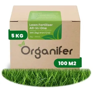 Organifer Gazonmest All-In-One (5kg, 100m2) - Voor een Diepgroen Sterk Gazon Zon... pas cher