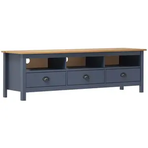 vidaXL Meuble TV Hill Range Gris 158x40x47 cm Bois de pin solide pas cher