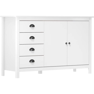 Comparateur de prix : vidaXL Buffet Hill Blanc 130x40x80 cm Bois de pin solide