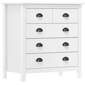 vidaXL Buffet Hill Blanc 79x40x80 cm Bois de pin solide pas cher