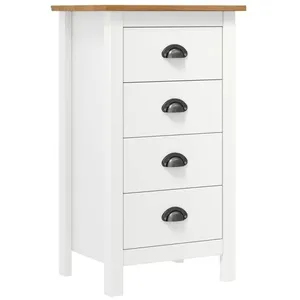 Comparateur de prix : vidaXL Buffet Hill Blanc 46x35x80 cm Bois de pin solide