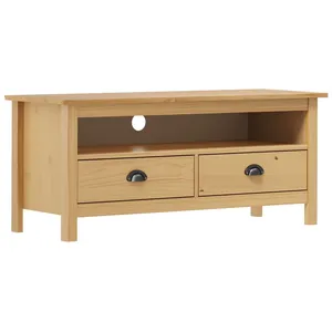 vidaXL Meuble TV Hill Range Marron miel 110x40x47cm Bois de pin solide pas cher