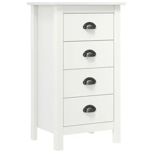 vidaXL Buffet Hill Blanc 46x35x80 cm Bois de pin solide pas cher
