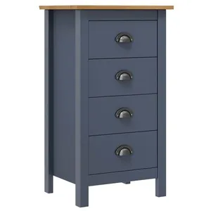 vidaXL Buffet Hill Gris 46x35x80 cm Bois de pin solide pas cher