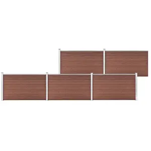 vidaXL Clôture de jardin WPC 872x106 cm Marron pas cher