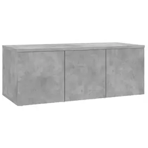 vidaXL Meuble TV Gris béton 80x34x30 cm Aggloméré pas cher