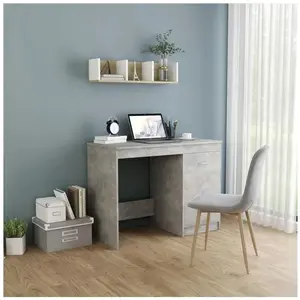 vidaXL Bureau Gris béton 100x50x76 cm Bois d'ingénierie pas cher