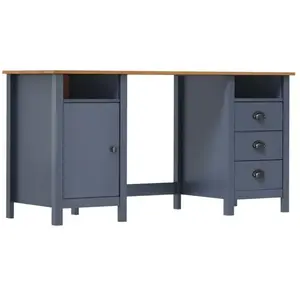 Comparateur de prix : vidaXL Bureau Hill Gris 150x50x74 cm Bois de pin solide