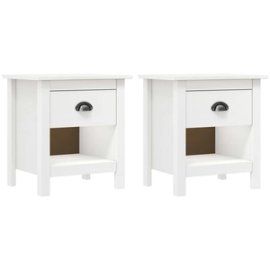 vidaXL Tables de chevet 2 pcs Hill 46x35x49,5 cm Bois de pin solide pas cher