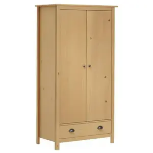 vidaXL Garde-robe à 2 portes Hill 89x50x170 cm Bois de pin solide pas cher
