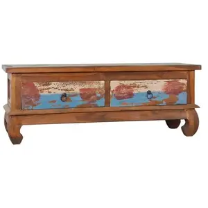 vidaXL Meuble TV 110x35x40 cm Bois de teck recyclé