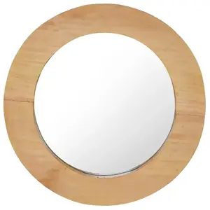 vidaXL Miroir mural 40 cm Teck Rond pas cher