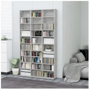 Comparateur de prix : vidaXL Armoire à CD Gris béton 102x16x177,5 cm Bois d'ingénierie