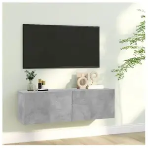 vidaXL Meuble TV Gris béton 100x30x30 cm Aggloméré pas cher