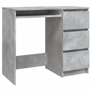 vidaXL Bureau Gris béton 90x45x76 cm Aggloméré pas cher